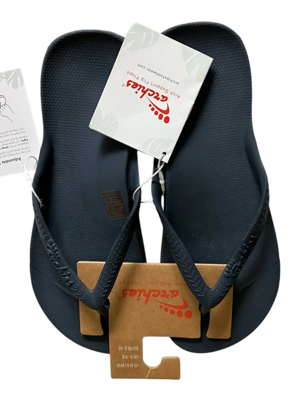 Archies Arch Support Flip Flops Navy Blue NWT Unisex US Men's 9/Women's 10